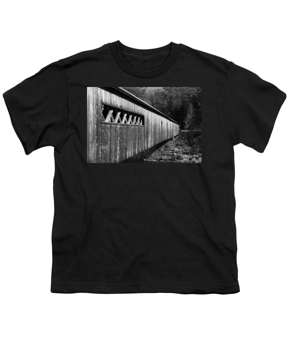Vermont Youth T-Shirt featuring the photograph West Dummerston Covered Bridge by Luke Moore