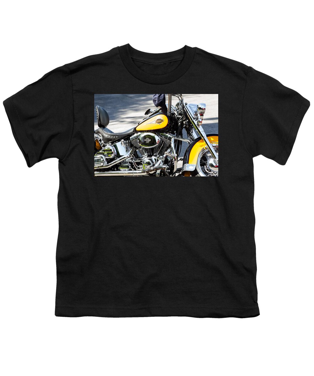 Cap Youth T-Shirt featuring the photograph Where Do You Hang a Harley Cap by Ed Gleichman