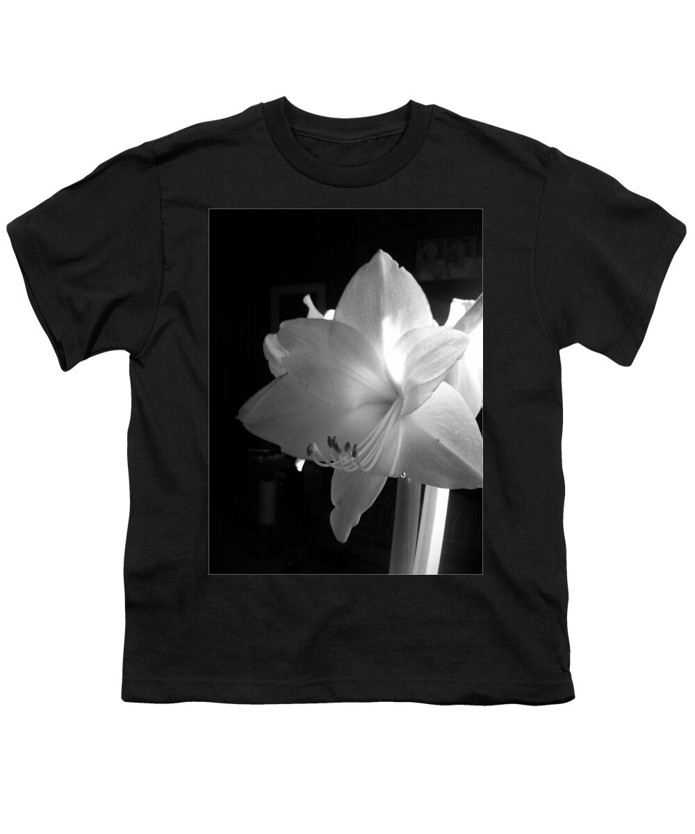 Amaryllis Youth T-Shirt featuring the photograph White Amaryllis by Patricia Greer