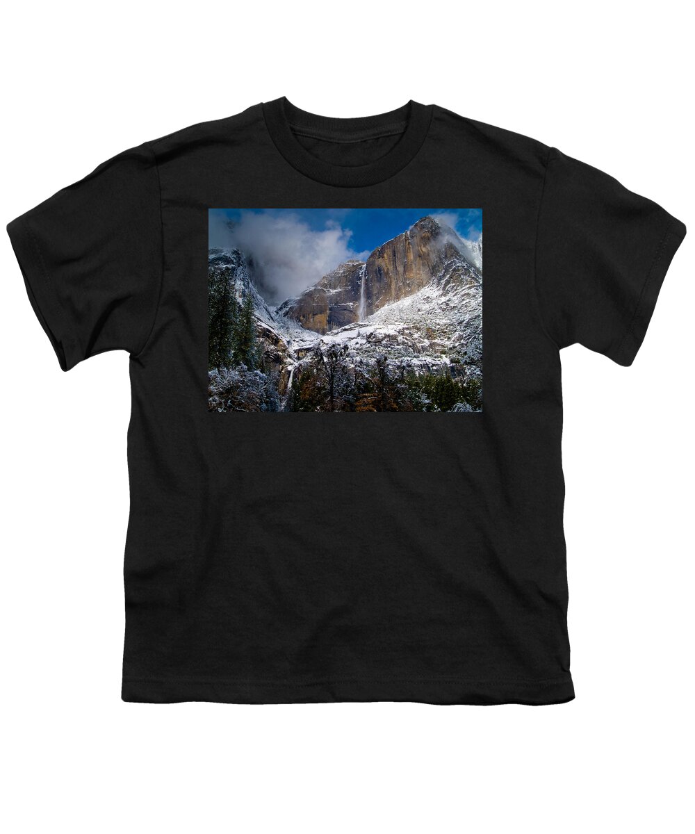 Yosemite Youth T-Shirt featuring the photograph Winter at Yosemite Falls by Bill Gallagher