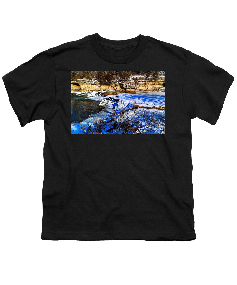 Winter Landscape Youth T-Shirt featuring the photograph Winter Blues by Peggy Franz