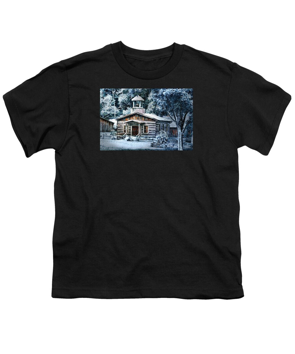 Winter Youth T-Shirt featuring the digital art Winter Church by Mary Almond