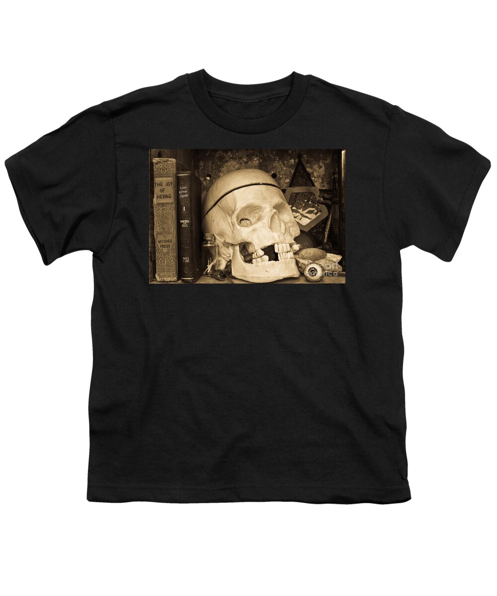 Witch Youth T-Shirt featuring the photograph Witches Bookshelf by Edward Fielding