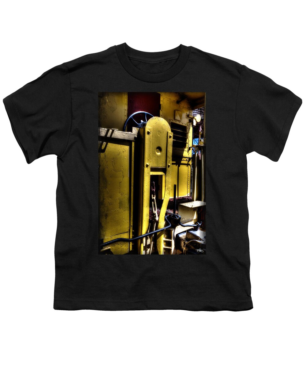 Grant Youth T-Shirt featuring the photograph Yellow Caboose by Evie Carrier
