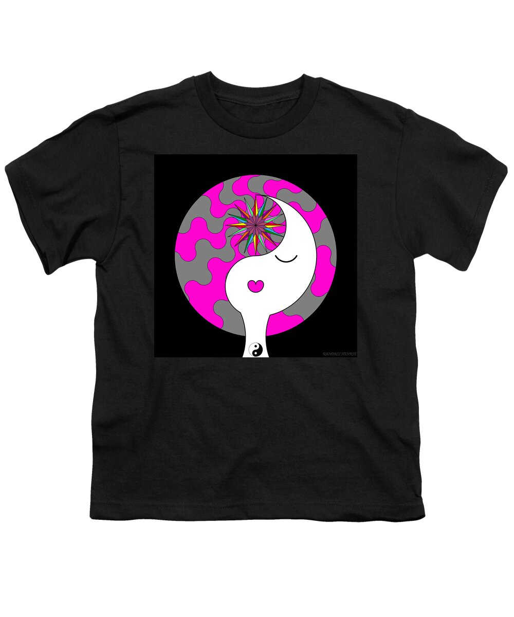 Colorful Youth T-Shirt featuring the digital art Yin Yang Crown 6 by Randall J Henrie