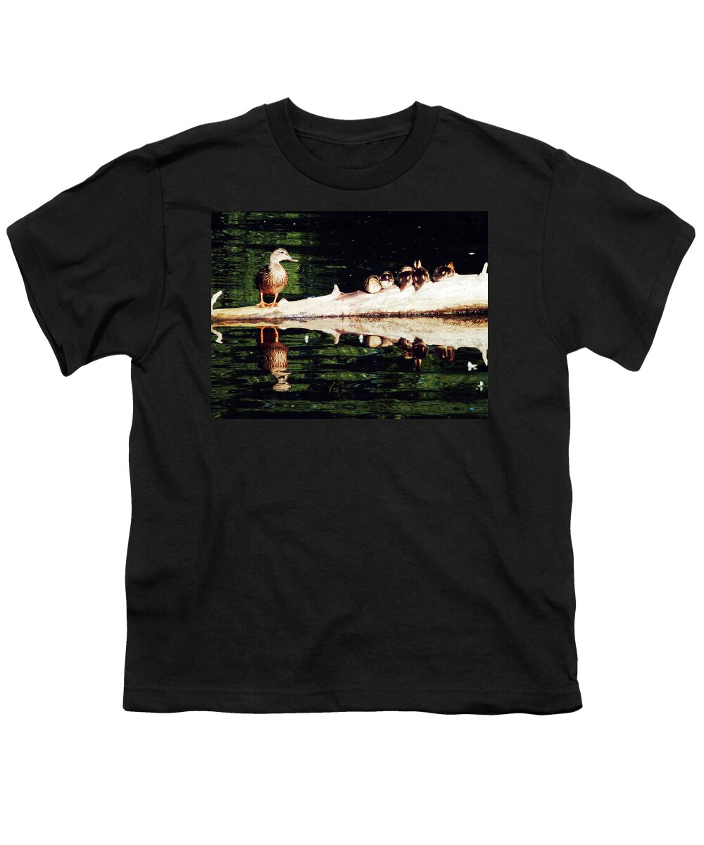 Ducks Youth T-Shirt featuring the photograph You will always be here in my heart by Zinvolle Art