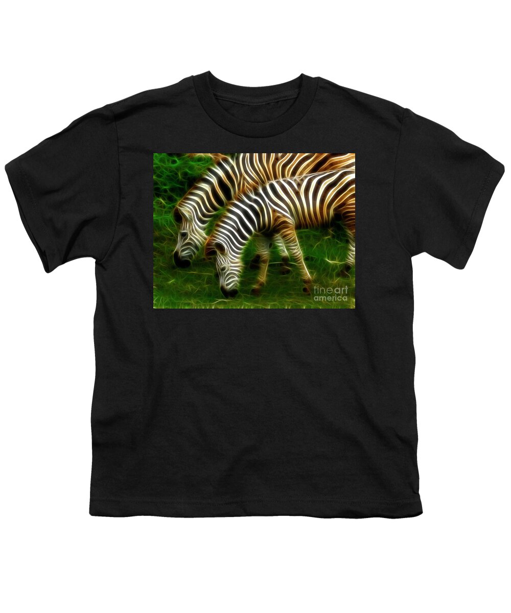 Zebras Youth T-Shirt featuring the photograph Zebras by Bob Christopher