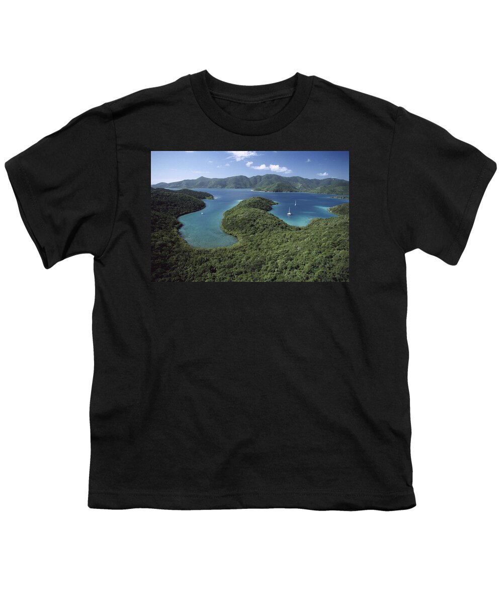 Mp Youth T-Shirt featuring the photograph Aerial View Of Hurricane Bay, Virgin #1 by Gerry Ellis
