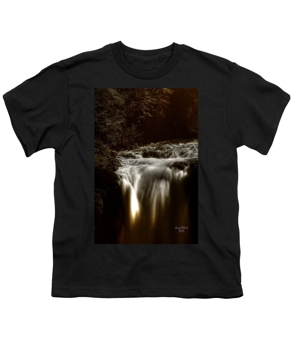Monochrome Youth T-Shirt featuring the photograph Over The Top #1 by Greg DeBeck