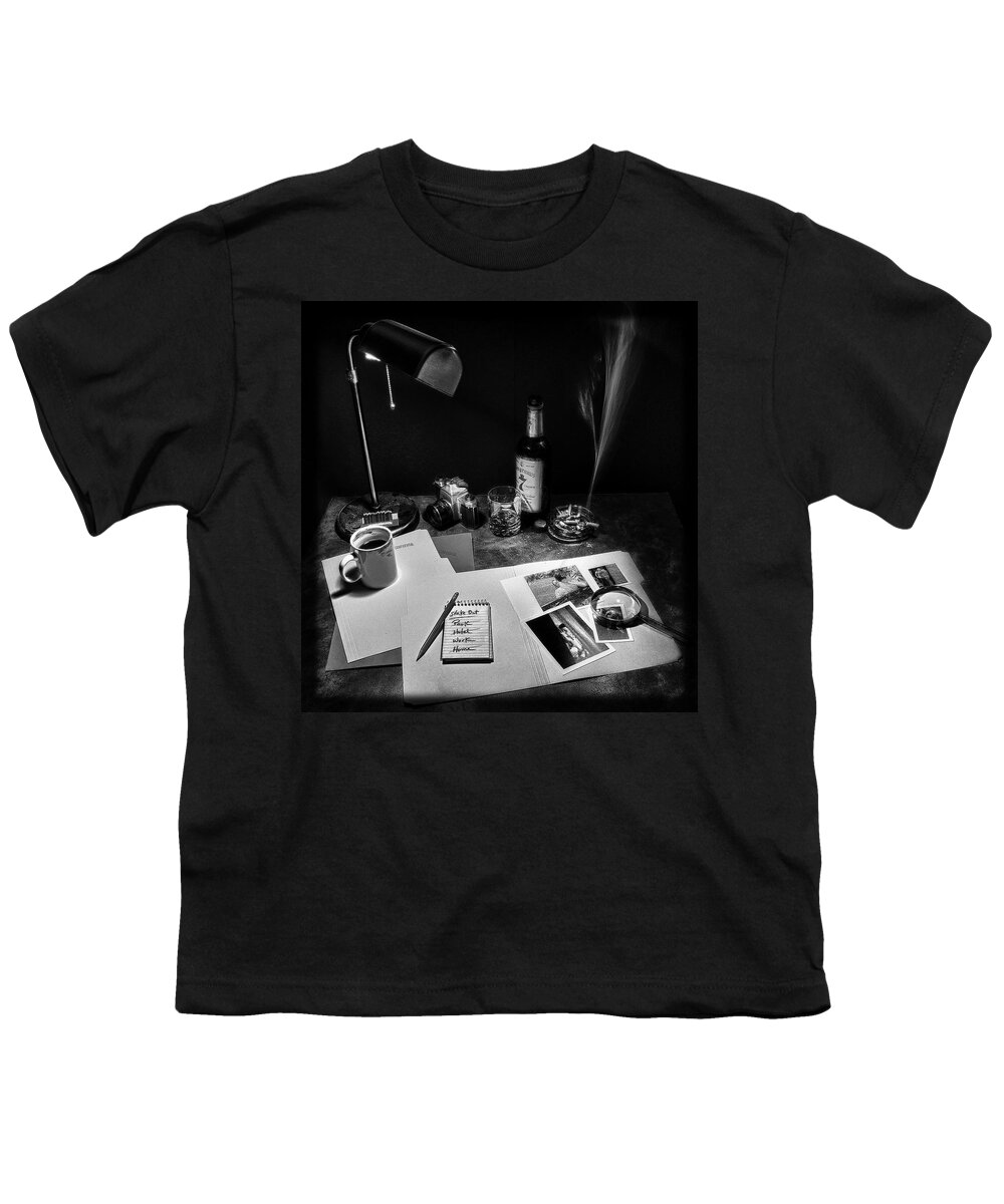 Film Noir Youth T-Shirt featuring the photograph A Hot Night In The Naked City by Mark Fuller