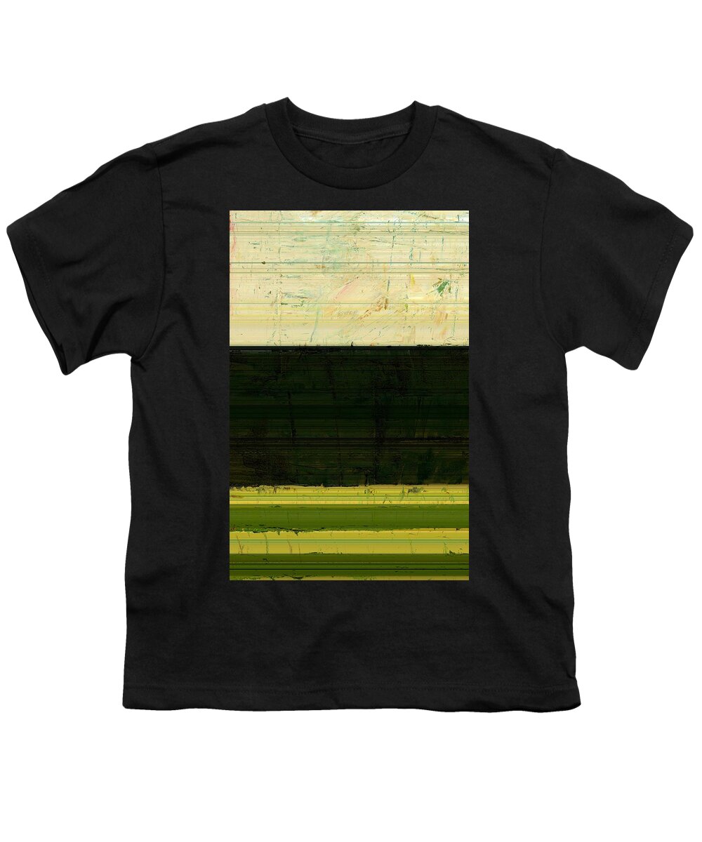 Striped Youth T-Shirt featuring the painting Abstract Landscape - The Highway Series ll by Michelle Calkins