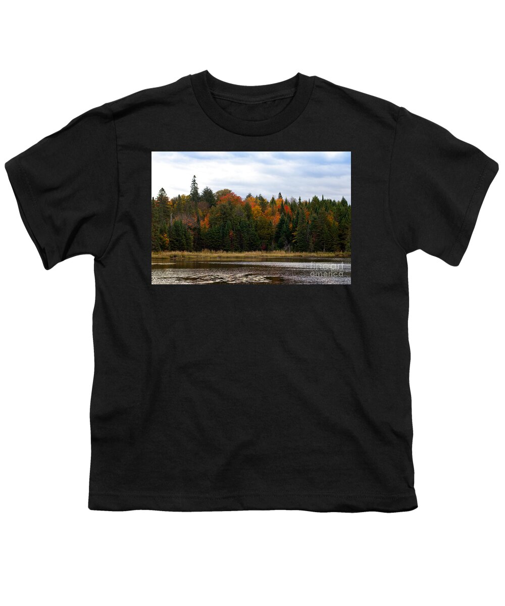 Colorful Youth T-Shirt featuring the photograph Algonquin Park in fall by Les Palenik