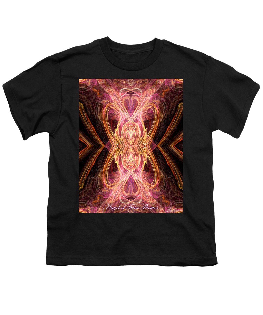 Twin Flames Youth T-Shirt featuring the digital art Angel of Twin Flames by Diana Haronis