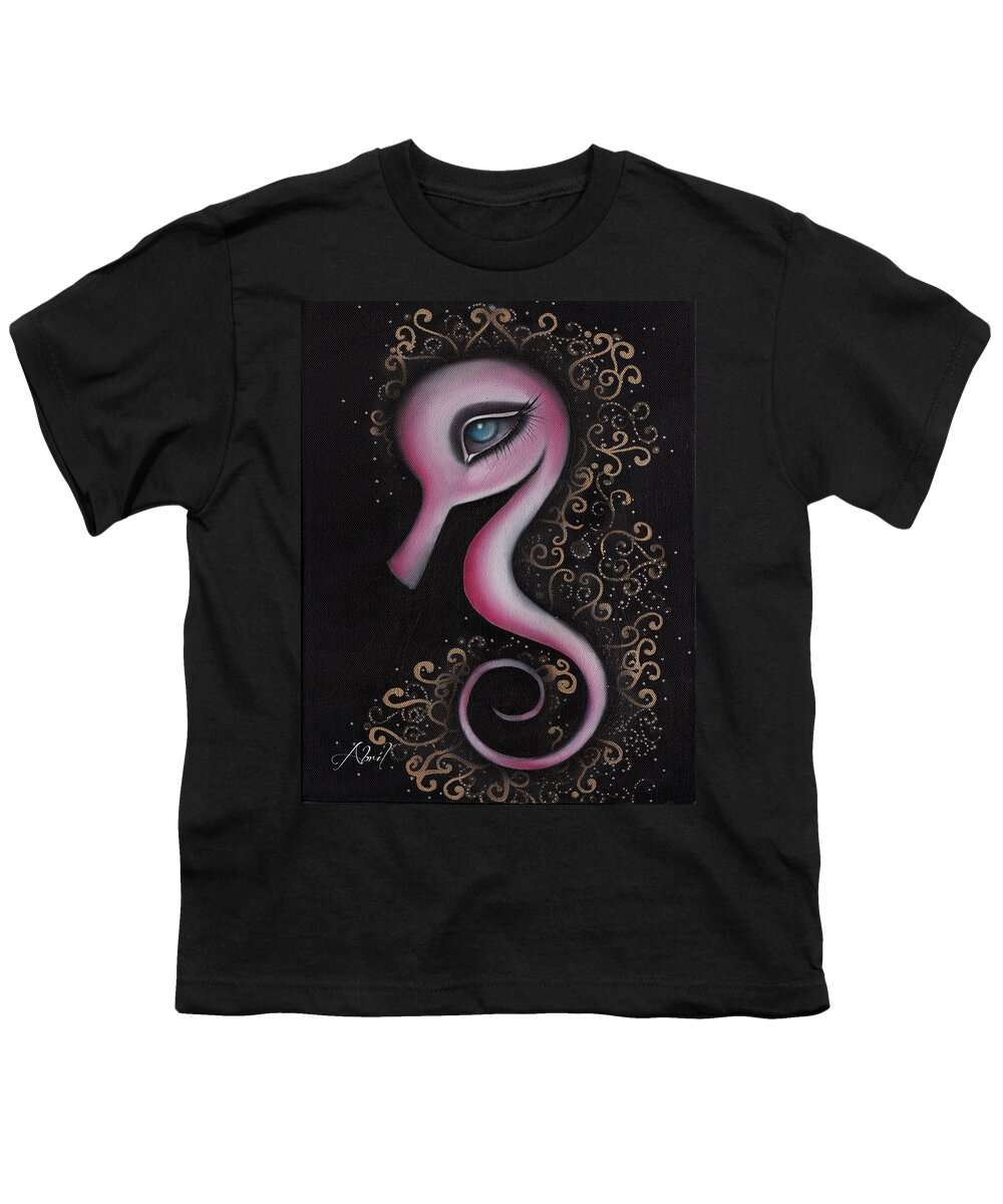Seahorse Youth T-Shirt featuring the painting Anka by Abril Andrade
