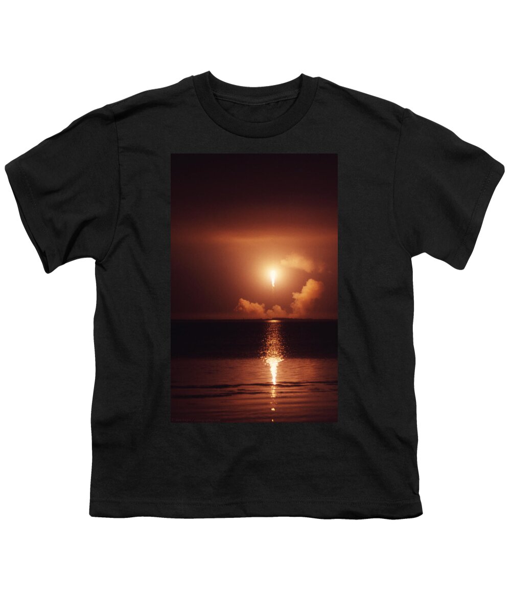 Space Youth T-Shirt featuring the painting Apollo 17 Carrying The Fire by Don Dixon