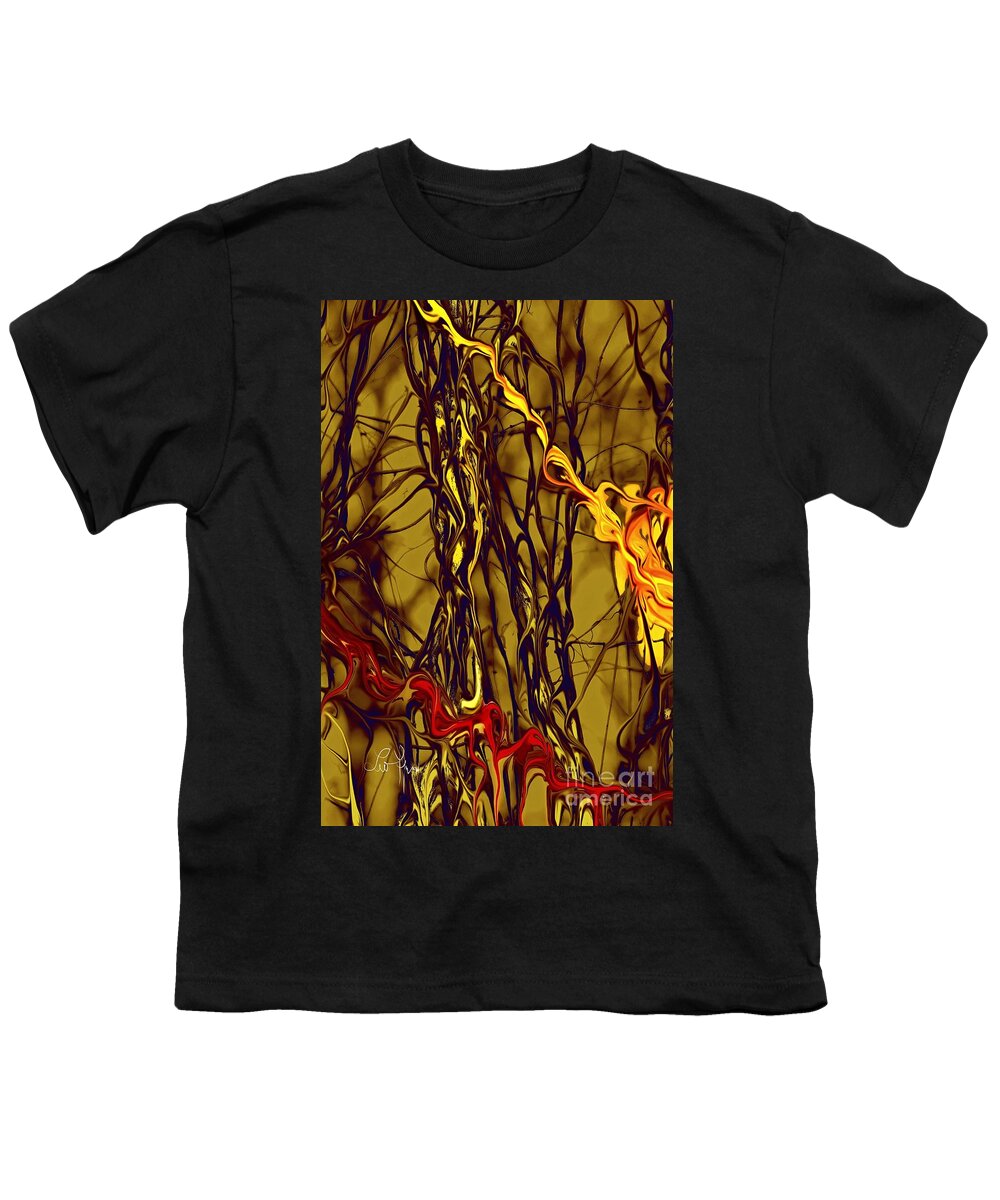 Digital Art Youth T-Shirt featuring the digital art Shapes Of Fire by Leo Symon