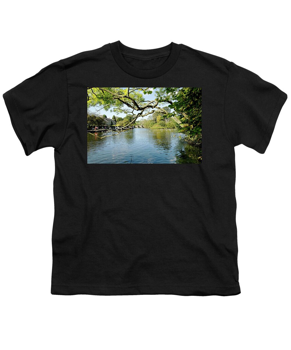 Bakewell Youth T-Shirt featuring the photograph Bakewell Riverside - Through The Branches by Rod Johnson