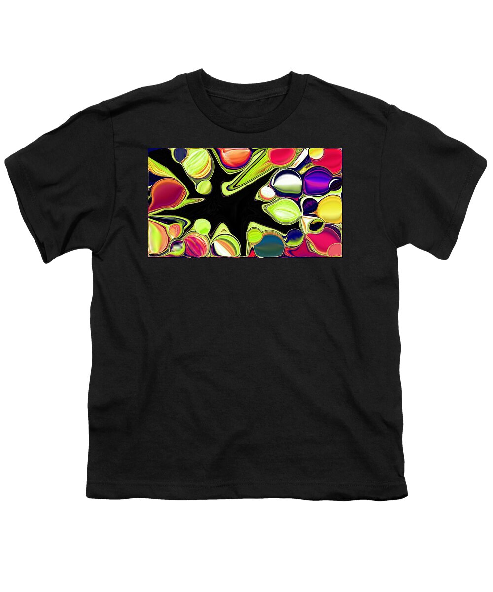 Black Youth T-Shirt featuring the painting Baubles by Renate Wesley