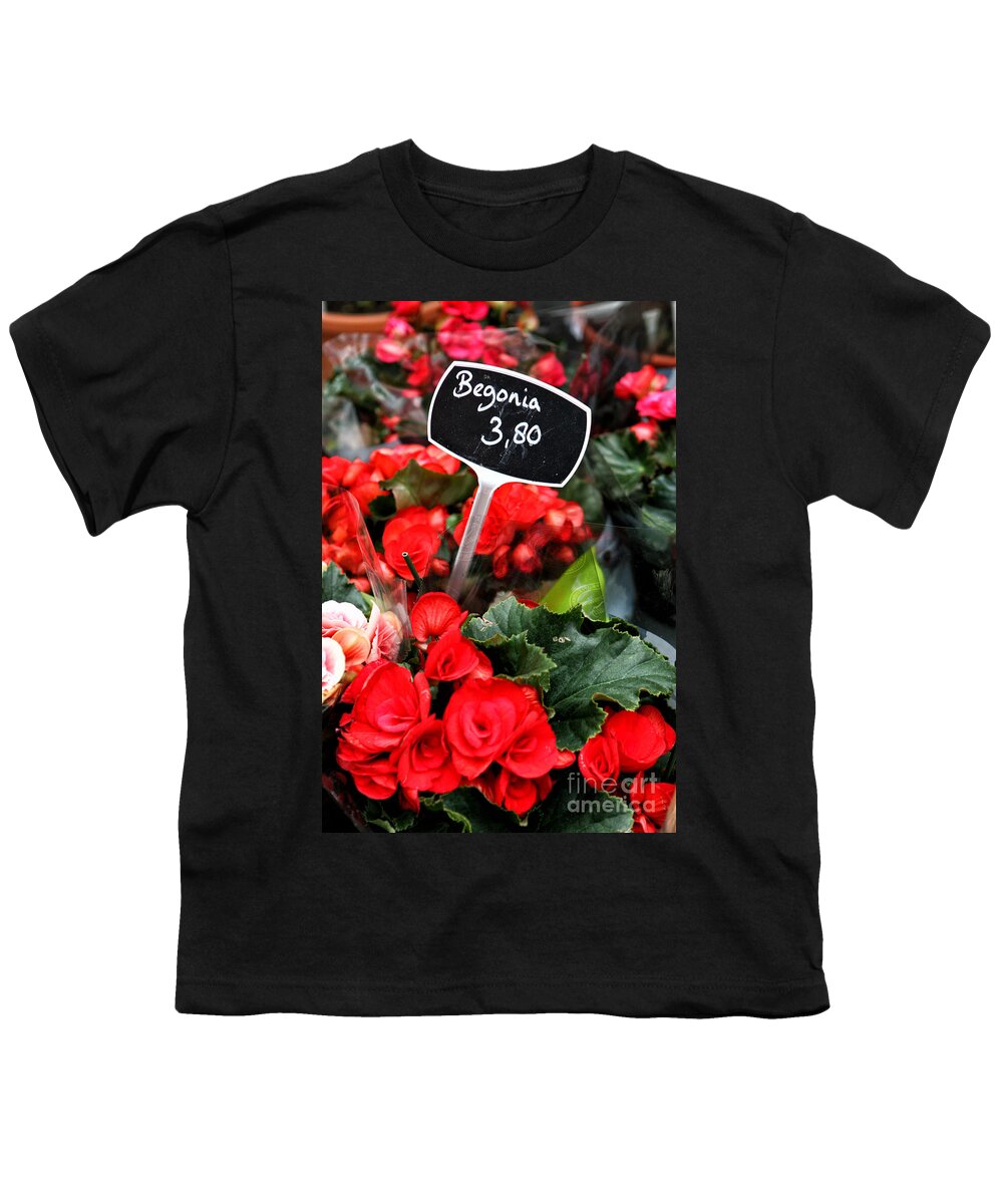 Begonia Youth T-Shirt featuring the photograph Begonia by Leslie Leda