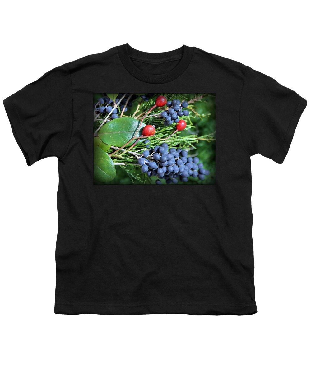 Berries Youth T-Shirt featuring the photograph Birdies Bounty by Kristin Elmquist