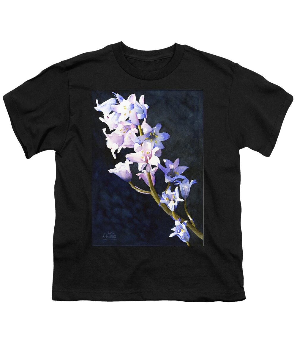 Bluebell Youth T-Shirt featuring the painting Bluebells by Ken Powers