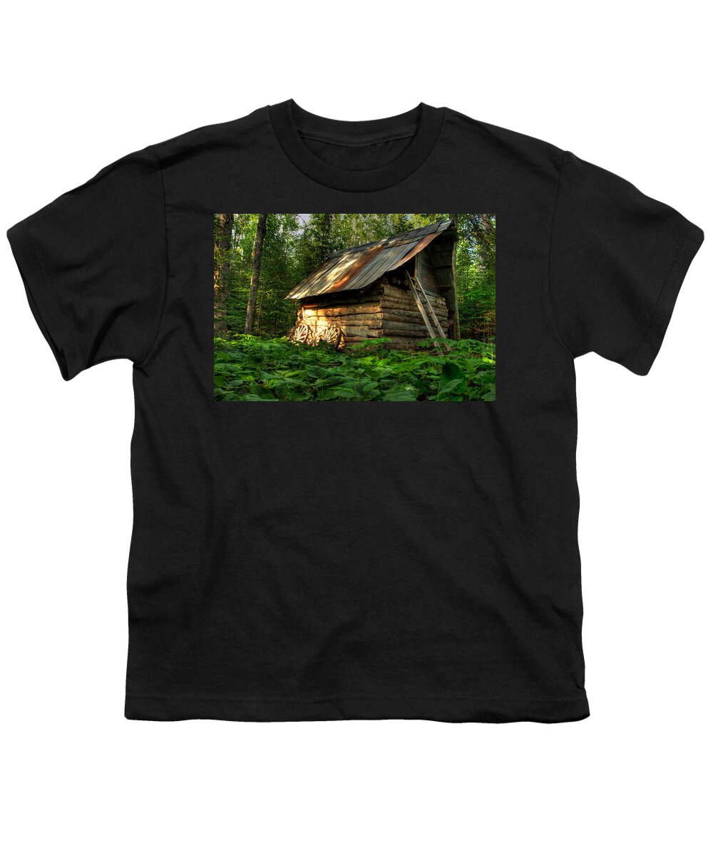 Bush Youth T-Shirt featuring the photograph Cabin in the Woods by Jakub Sisak