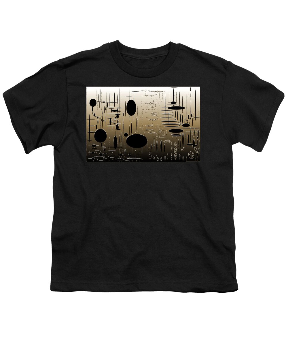 Floatation Youth T-Shirt featuring the digital art Digital Dimensions in Brown Series Image 2 by Marie Jamieson