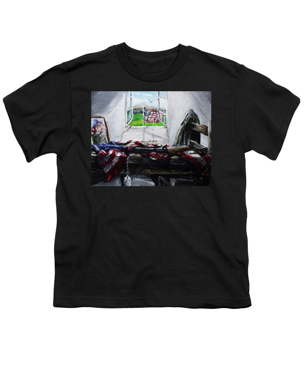 America Youth T-Shirt featuring the painting Freedom Doesnt Come Free by Shana Rowe Jackson