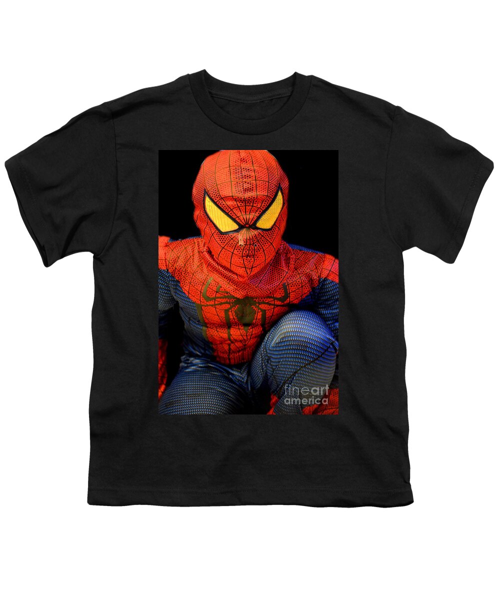 Halloween's Spiderman Youth T-Shirt featuring the photograph Halloween's Spiderman by Maria Urso