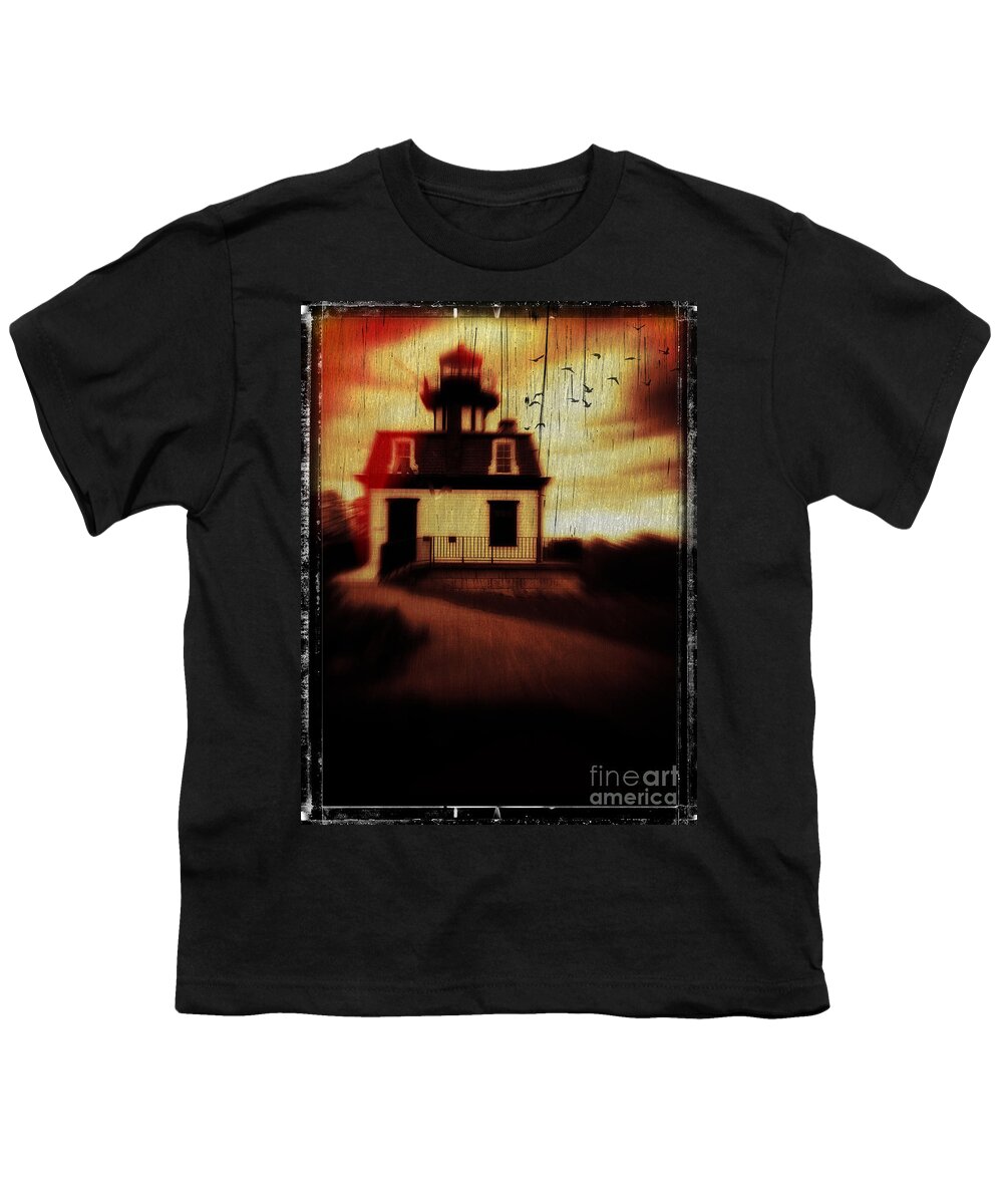 Halloween Youth T-Shirt featuring the photograph Haunted Lighthouse by Edward Fielding