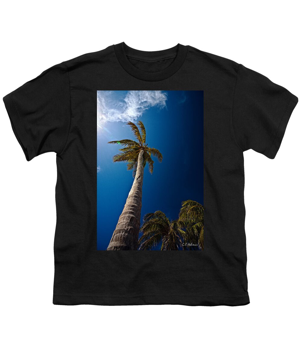 Palm Youth T-Shirt featuring the photograph Into The Blue by Christopher Holmes