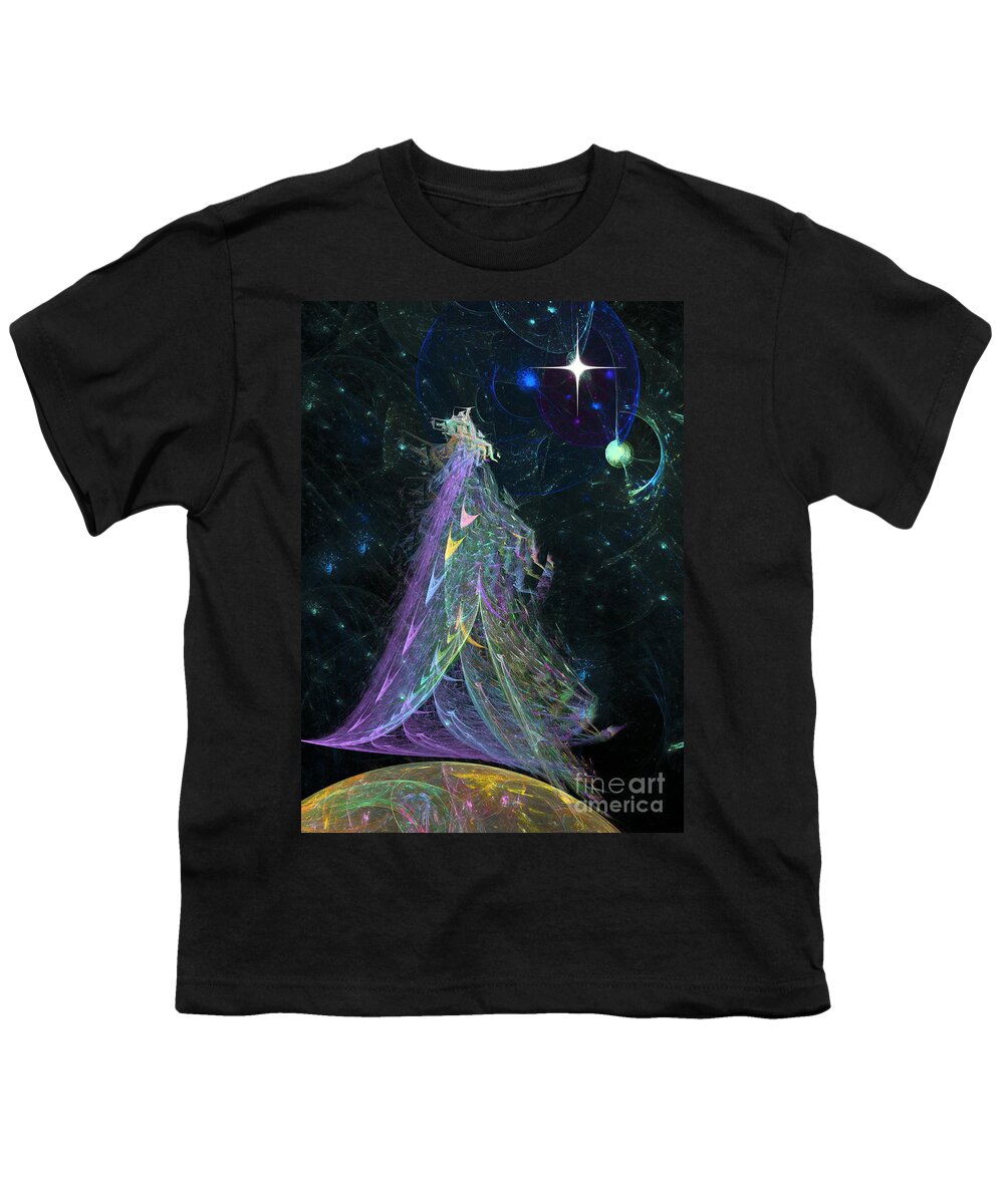 Abstract Youth T-Shirt featuring the digital art King Alone 1 by Russell Kightley