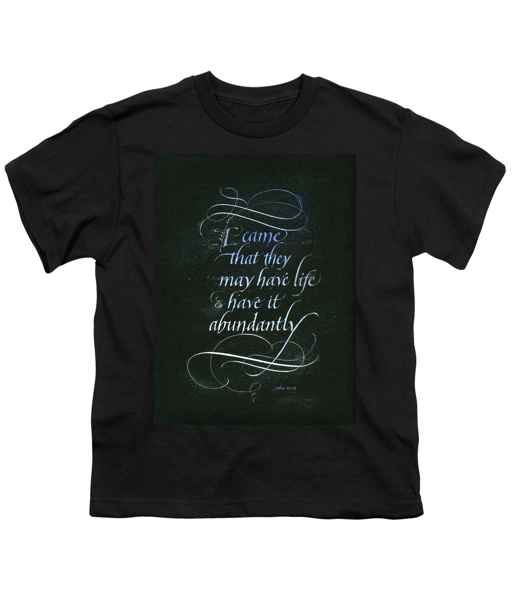 Bible Youth T-Shirt featuring the painting Life Abundant by Judy Dodds