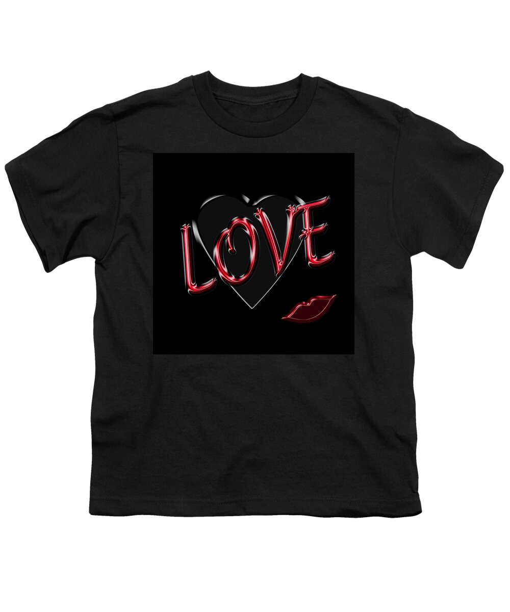 Love Youth T-Shirt featuring the digital art Love with Lips by Andrew Fare