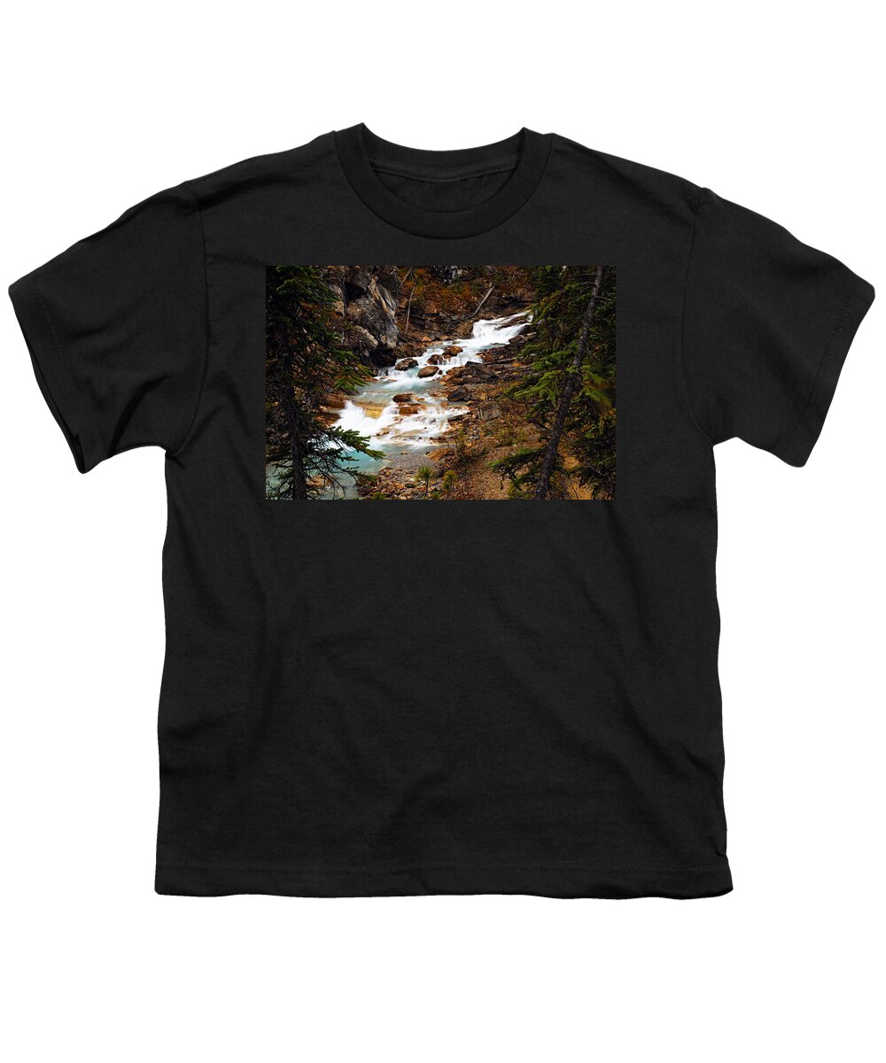 Twin Falls Youth T-Shirt featuring the photograph Lower Twin Falls by Larry Ricker