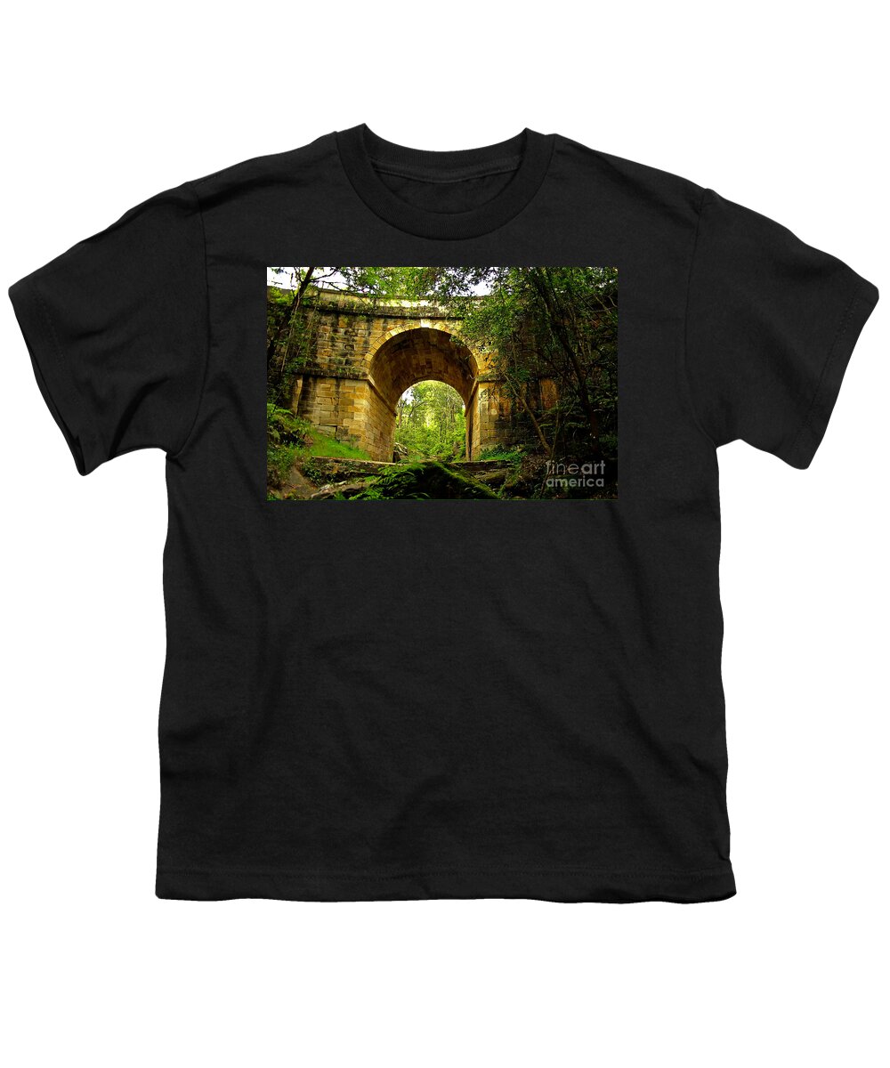 Blair Stuart Youth T-Shirt featuring the photograph Mitchells Pass Bridge Lapstone A Convict built bridge by Blair Stuart