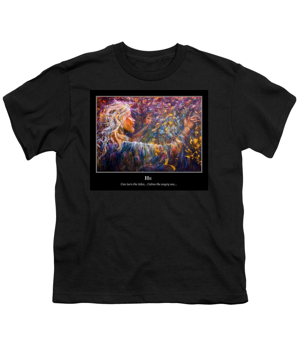 Jesus Youth T-Shirt featuring the painting Motivational He Jesus by Nik Helbig