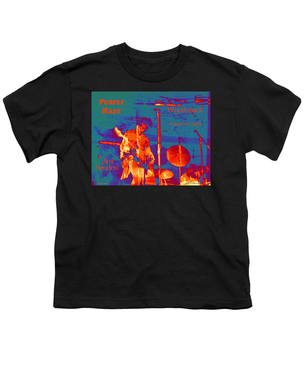 Jimi Hendrix Youth T-Shirt featuring the digital art Purple Haze by Larry Beat