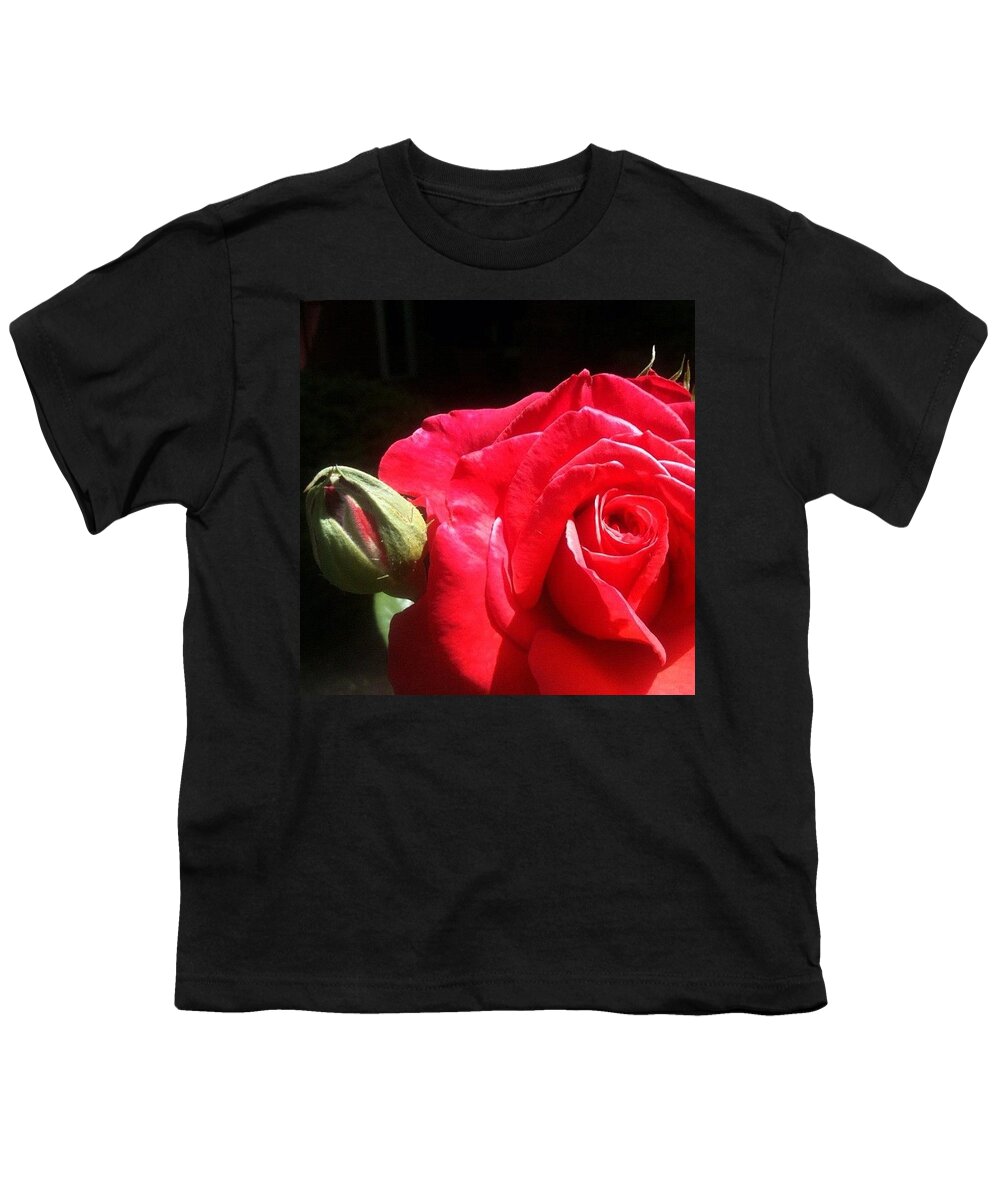 Rose Youth T-Shirt featuring the photograph Red Red Rose by Anna Porter