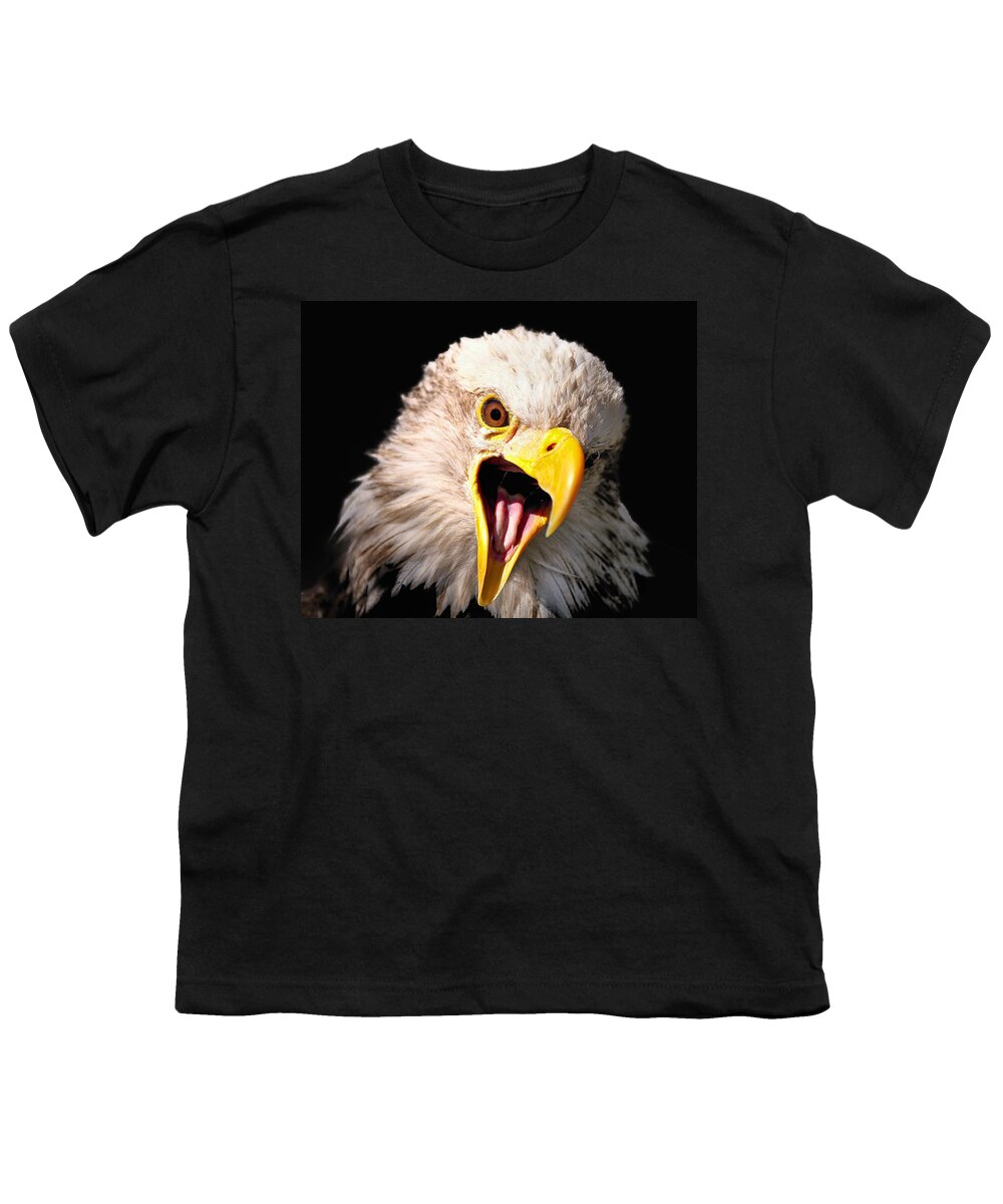  Youth T-Shirt featuring the photograph Screaming Eagle II Black by Bill Dodsworth