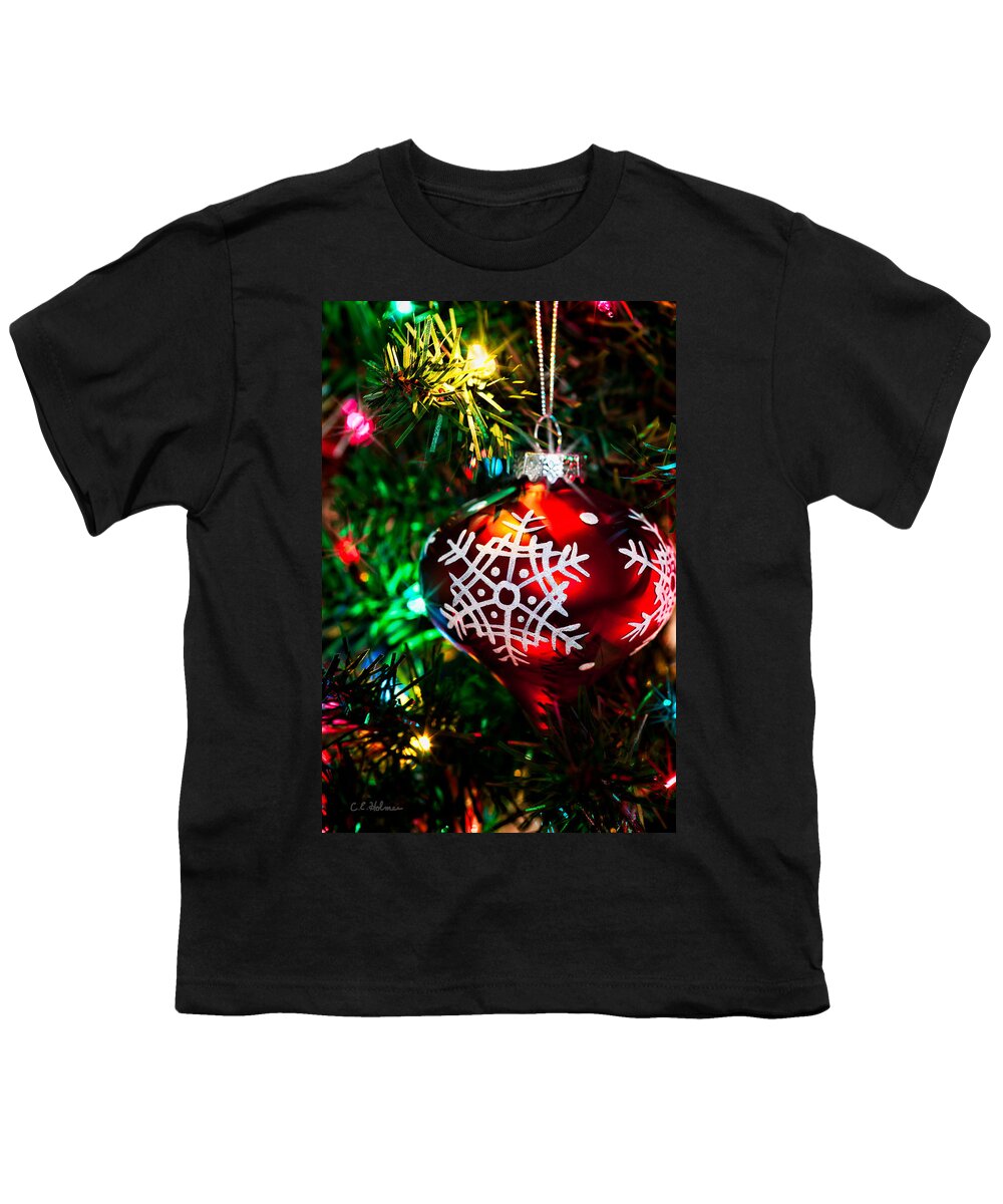Snowflake Youth T-Shirt featuring the photograph Snowflake Ornament by Christopher Holmes