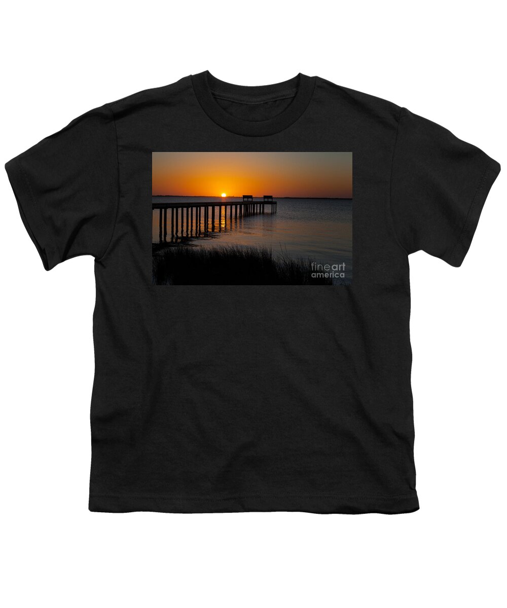 Outer Banks Youth T-Shirt featuring the photograph Sunset across Currituck Sound by Ronald Lutz