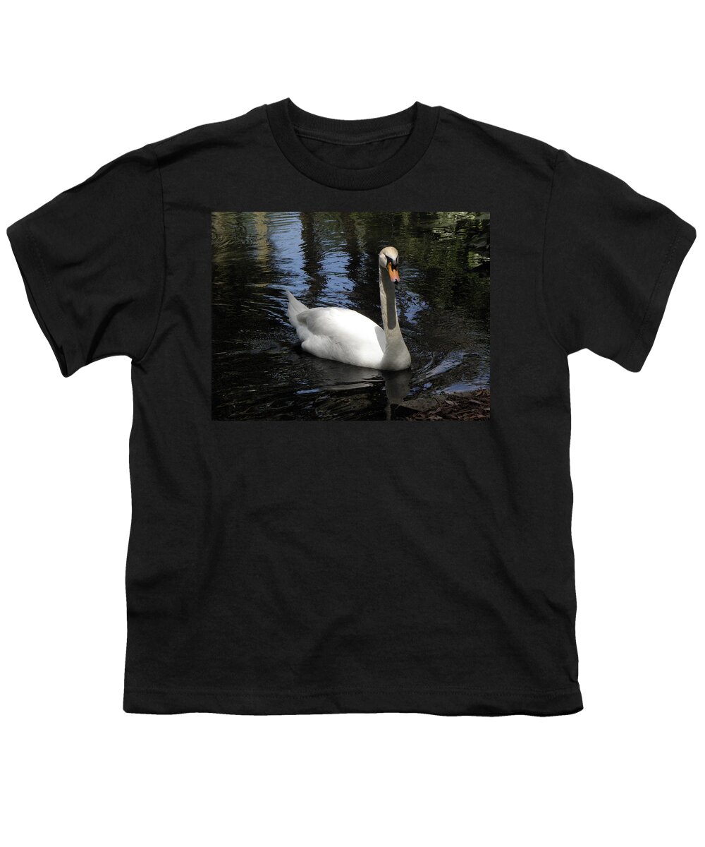 Swan Youth T-Shirt featuring the photograph Swan Swim by Kim Galluzzo Wozniak