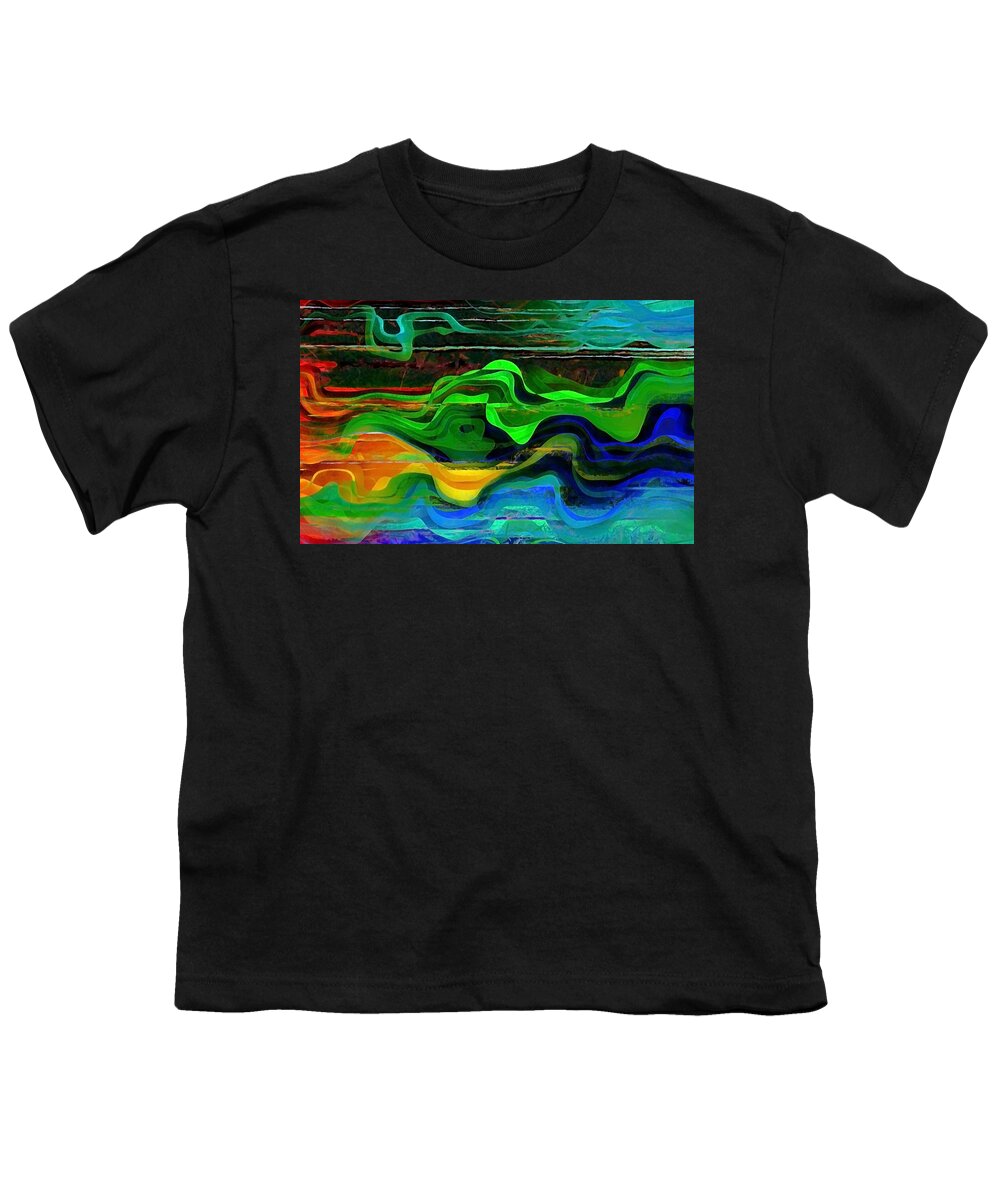 Abstract Youth T-Shirt featuring the mixed media Synergy by Angelina Tamez