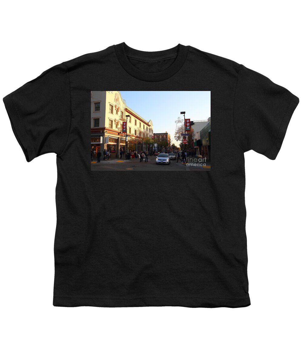 Shop Youth T-Shirt featuring the photograph Telegraph Avenue at Bancroft Way In Berkeley California . 7D10173 by Wingsdomain Art and Photography