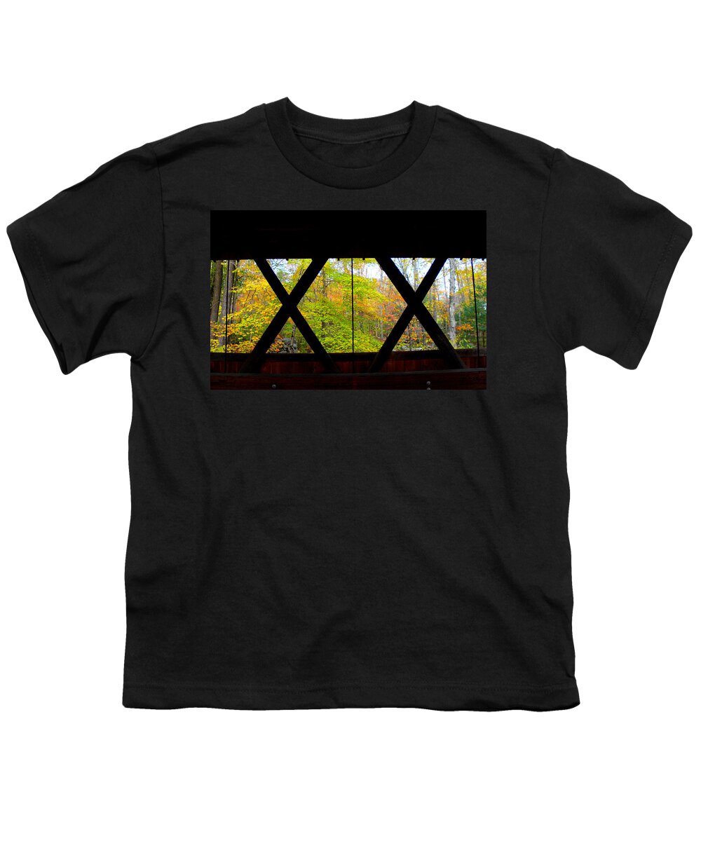 Fall Youth T-Shirt featuring the photograph Thru the XX is Fall in New England by Kim Galluzzo