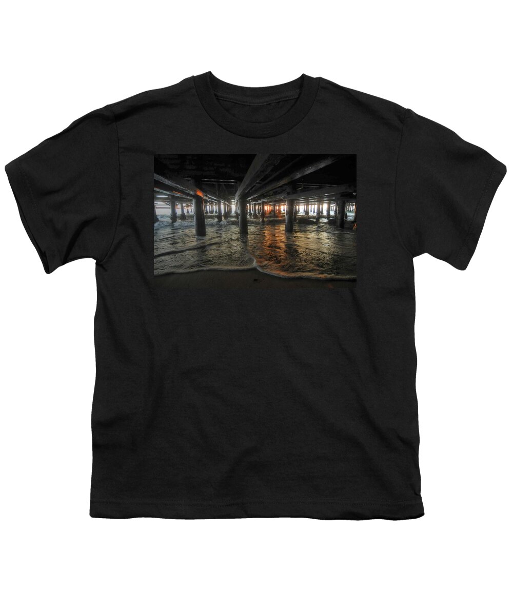 Redondo Beach Pier Youth T-Shirt featuring the photograph Under the Pier by Richard Omura