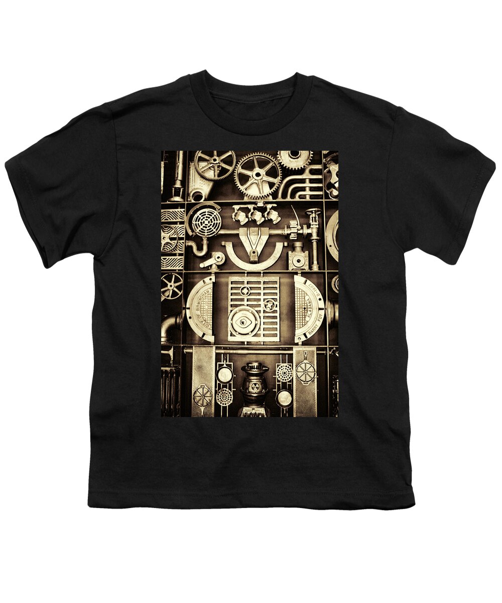 Vulcan Youth T-Shirt featuring the photograph Vulcan Steel Steampunk by Kathy Clark