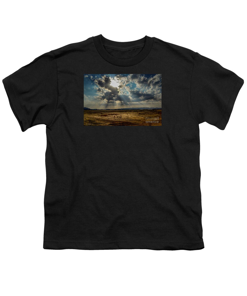 Sunrise Youth T-Shirt featuring the photograph Stormy Light rays by Arik Baltinester
