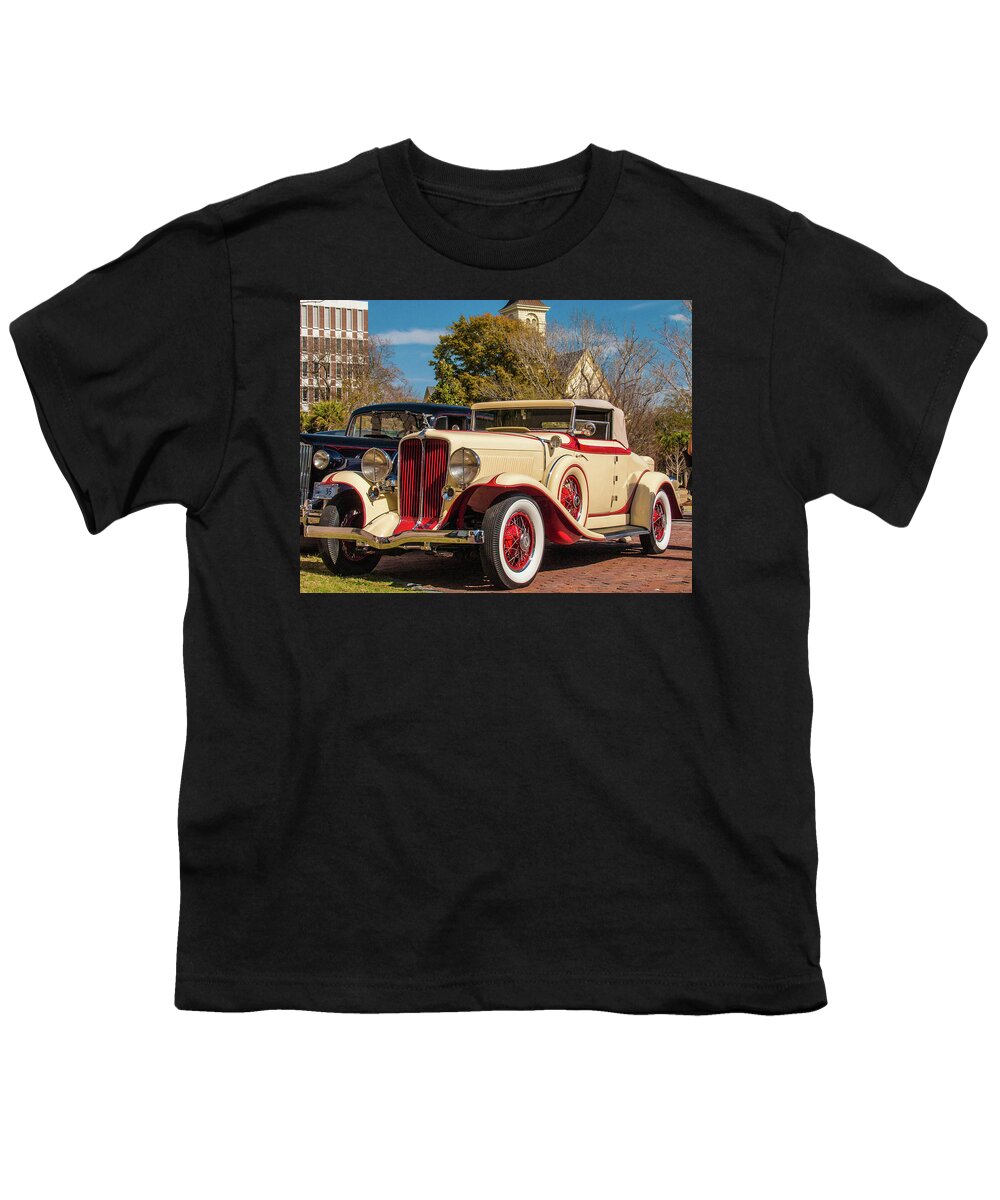 Automobile Youth T-Shirt featuring the photograph Duesenberg Antique Automobile by Louis Dallara